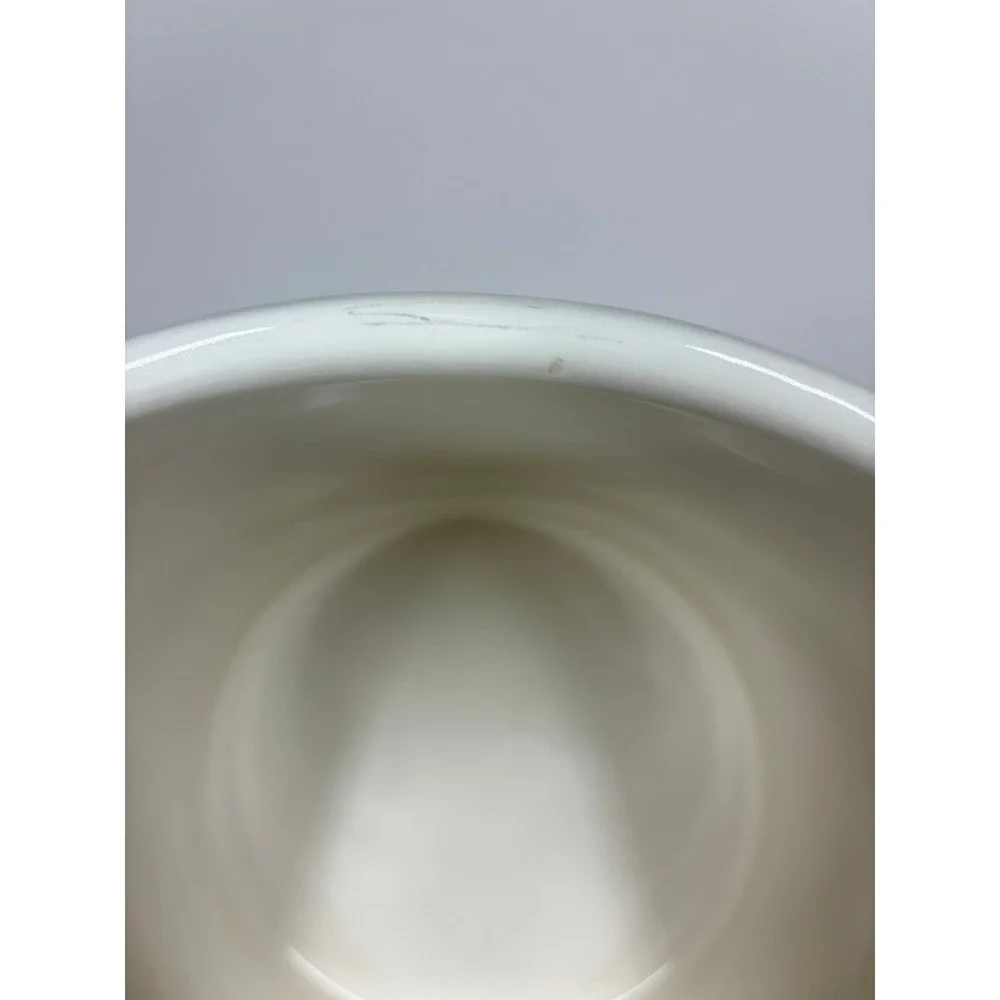 Williams Sonoma Popcorn Bowl Ceramic Red White Striped Admit One Movie Night